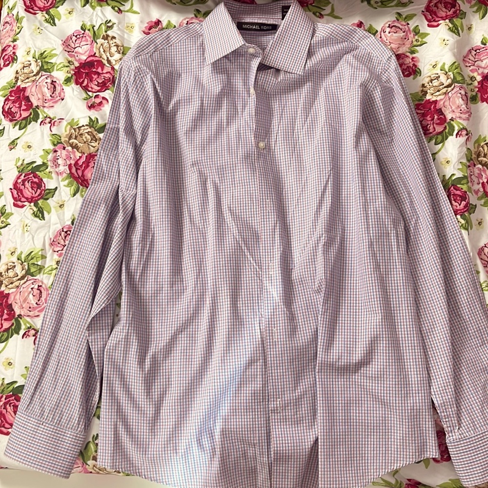 Michael Kors  size 18 boys blue and red dress shirt